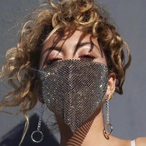 Rhinestone Face Mask  Cover goes over face mask